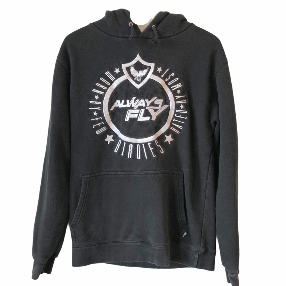 Birdies Always Fly Black Pullover Graphic Hoodie S